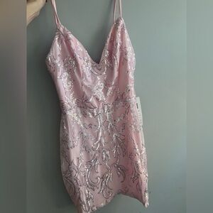 Light Pink Sequin Homecoming dress